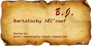 Bartalszky József névjegykártya